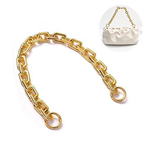 TOURDREAM Gold Heavy Chunky Bag Chain Metal Purse Handle Handbag Shoulder Strap Replacement Dumpling Cloud Pouch Chain (15.7 Inches, K-Gold)