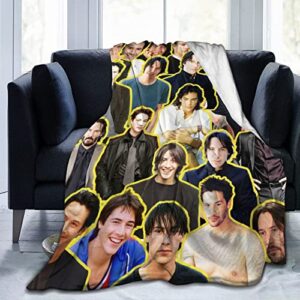 blanket keanu reeves soft and comfortable warm fleece blanket for sofa, office bed car camp couch cozy plush throw blankets beach blankets