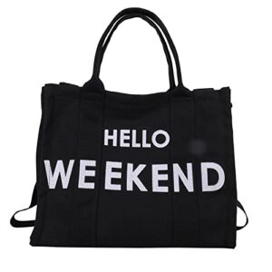 large capacity canvas women shoulder bag letter printed totes crossbody bags