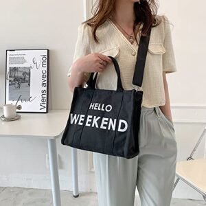 Large Capacity Canvas Women Shoulder Bag Letter Printed Totes Crossbody Bags
