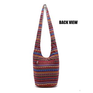 Humsato Ethnic Hippie Bag, Linen Boho Style Hobo Bags For Women, Hippie Shoulder Bags, Crossbody Bag, Boho Purse