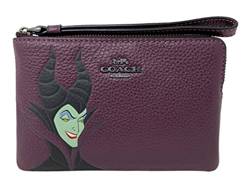 Disney X Coach Corner Zip Wristlet With Maleficent Motif