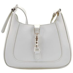 ladies fashion shoulder bags for women handbag crossbody bag underarm pu leather wallet tote (white)