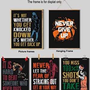 Inspirational Quotes Basketball Posters, Motivational Sayings Basketball Art Of Sport Basketball Room Decor For Men Kids Teenagers, Basketball Wall Decor Art Prints For Bathroom Playroom Classroom