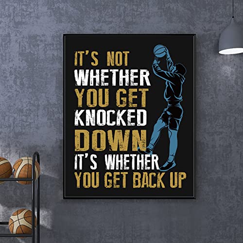 Inspirational Quotes Basketball Posters, Motivational Sayings Basketball Art Of Sport Basketball Room Decor For Men Kids Teenagers, Basketball Wall Decor Art Prints For Bathroom Playroom Classroom