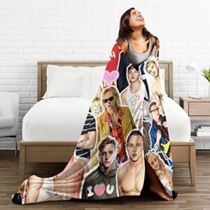 Blanket Ben Hardy Soft and Comfortable Warm Fleece Blanket for Sofa, Office Bed car Camp Couch Cozy Plush Throw Blankets Beach Blankets