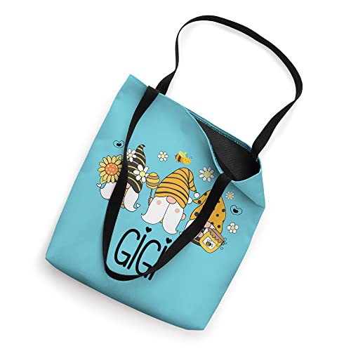 Gigi Grandma Women Cute Gnomes with Bees Sunflower in Blue Tote Bag