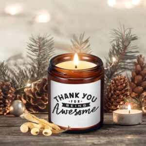 Thank You Candle, Employee Appreciation Gifts, Funny Appreciate Present Ideas for Women Men Best Friends Teacher Team Members, Goodbye Coworkers Leaving Gifts, Lavender Scented Candle Home Decor