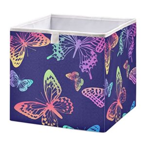boenle collapsible storage bins storage containers butterfly rainbow gradient fabric storage bin for organizing closet shelf decorative square storage baskets-s