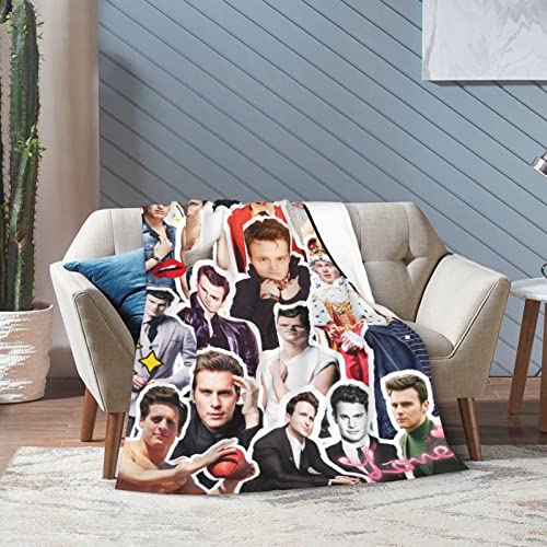 Blanket Jonathan Groff  Soft and Comfortable Warm Fleece Blanket for Sofa, Office Bed car Camp Couch Cozy Plush Throw Blankets Beach Blankets