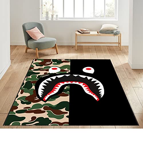 Camouflage Bape Rug, Cool Camouflage Rug, Military Camouflage Rug, Decor Army Camouflage, Camouflage Military Patterned, Bape Rug, e140 (4.6x6.56 feet - 140x200 cm)