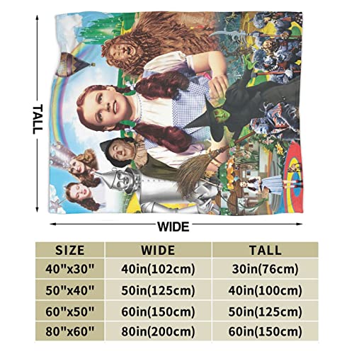 Wizard of Oz Blankets Super Soft Flannel Cartoon Throw Blanket Comfy Lightweight Bedding Blanket 50"x40"