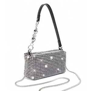 Crystal Crossbody Bags Bling Bling Rhinestone Evening Purse for Women Girls Sparkling Crossbody Bag with Chain Wedding for Prom Party