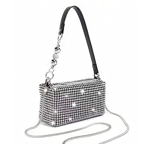 Crystal Crossbody Bags Bling Bling Rhinestone Evening Purse for Women Girls Sparkling Crossbody Bag with Chain Wedding for Prom Party