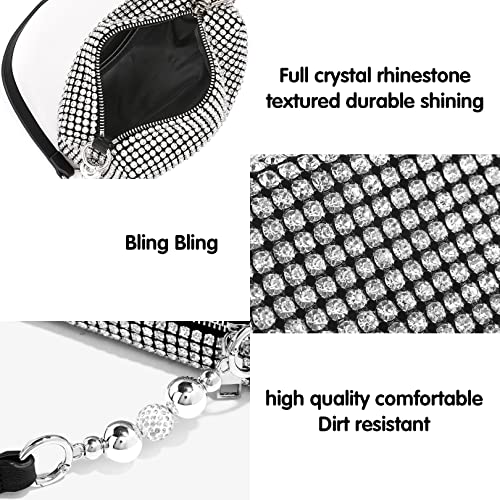 Crystal Crossbody Bags Bling Bling Rhinestone Evening Purse for Women Girls Sparkling Crossbody Bag with Chain Wedding for Prom Party