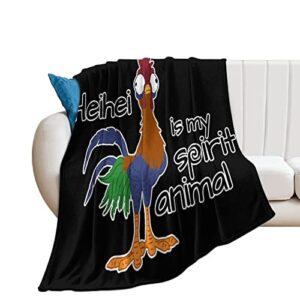 rooster hei hei spirit animal flannel fleece throw blanket soft warm lightweight fuzzy plush blankets for bed couch sofa 70″x80″