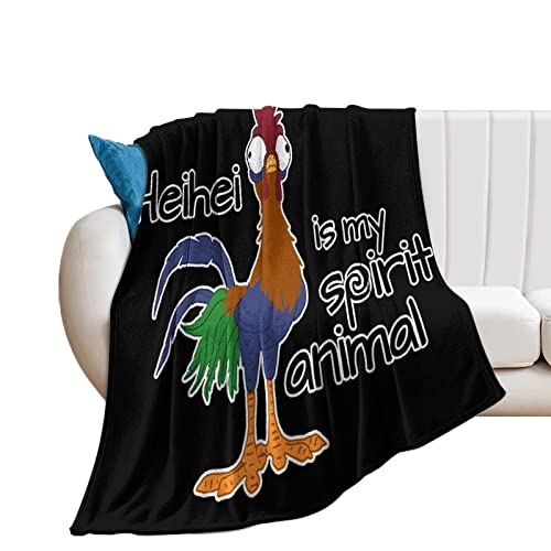 Rooster HEI HEI Spirit Animal Flannel Fleece Throw Blanket Soft Warm Lightweight Fuzzy Plush Blankets for Bed Couch Sofa 70"x80"