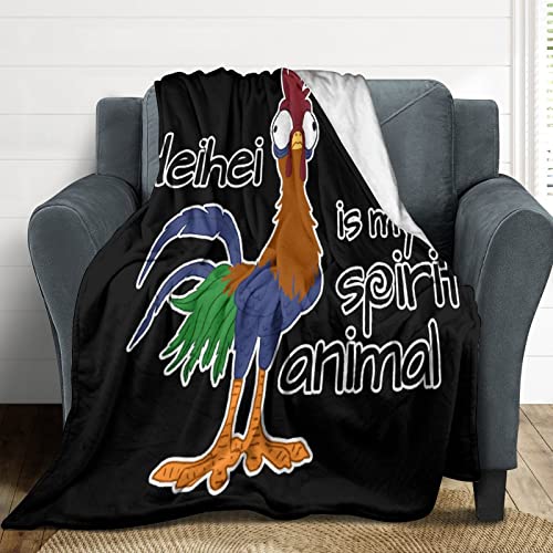 Rooster HEI HEI Spirit Animal Flannel Fleece Throw Blanket Soft Warm Lightweight Fuzzy Plush Blankets for Bed Couch Sofa 70"x80"