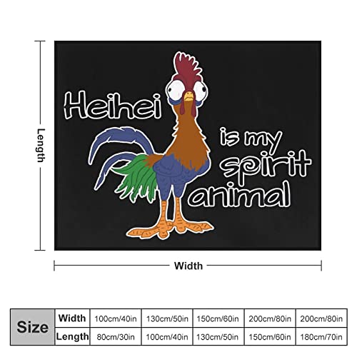 Rooster HEI HEI Spirit Animal Flannel Fleece Throw Blanket Soft Warm Lightweight Fuzzy Plush Blankets for Bed Couch Sofa 70"x80"