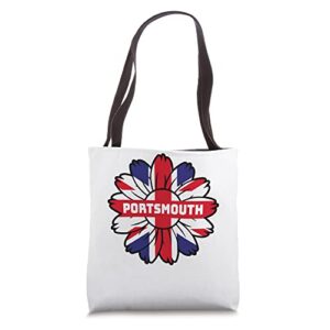 british flag england uk sunflower portsmouth union jack tote bag