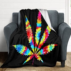 Weed Colorful Art Flannel Fleece Throw Blanket Soft Warm Lightweight Fuzzy Plush Blankets for Bed Couch Sofa 70"x80"