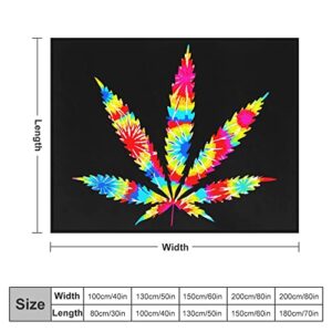 Weed Colorful Art Flannel Fleece Throw Blanket Soft Warm Lightweight Fuzzy Plush Blankets for Bed Couch Sofa 70"x80"