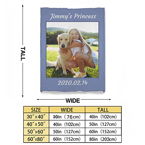 Custom Blankets with Photos, Personalized Photo Blankets Using My Own Photos, Customized Blankets with Pictures,Personalized Gifts for Baby Mother Father Adult Friends Lovers Dog Pets