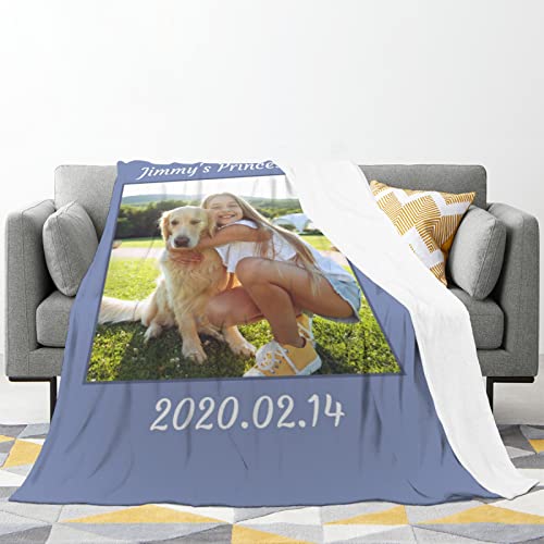 Custom Blankets with Photos, Personalized Photo Blankets Using My Own Photos, Customized Blankets with Pictures,Personalized Gifts for Baby Mother Father Adult Friends Lovers Dog Pets