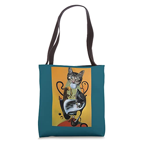 Funny Cat Lover Salvador Dali Style Tote Bag