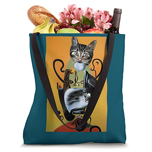 Funny Cat Lover Salvador Dali Style Tote Bag