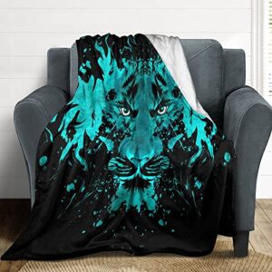 Anger Tiger Flannel Fleece Throw Blanket Soft Warm Lightweight Fuzzy Plush Blankets for Bed Couch Sofa 70"x80"