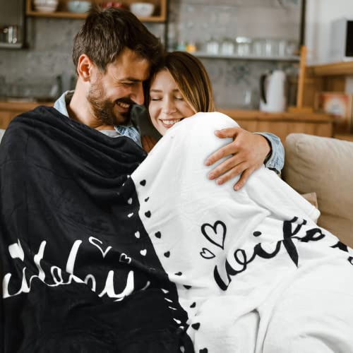 Hubby and Wifey Blanket Wedding Gifts For Couples - Unique Bridal Shower Mr and Mrs Gifts Bride To Be Gifts His And Her for Newlywed Valentines Day Christmas Anniversary Married Gifts（60"x50"）