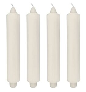 4 pack unscented club candles 9″ x 1½” with 7/8″ base fits standard candle holder including the booklet “candle factoids trivia & safety guidelines” made in the usa (ivory)