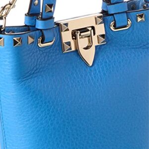 Valentino Rockstud Grainy Leather Crossbody, Blue