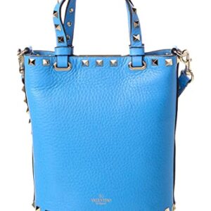 Valentino Rockstud Grainy Leather Crossbody, Blue