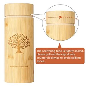 Scattering Tube for Human Ashes,Biodegradable Bamboo Urn Eco Friendly,9''x3.5'' Medium Cremation Urn for Spreading Ashes,Scattering Urn for Adult Female Male Pet Ashes(Set of 1,Tree of Life Pattern)