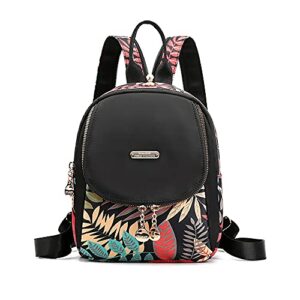 multions women fashion mini backpack,small backpack purse for women travel shoulder bags,waterproof rucksack mini shoulder bags (leaves,l)