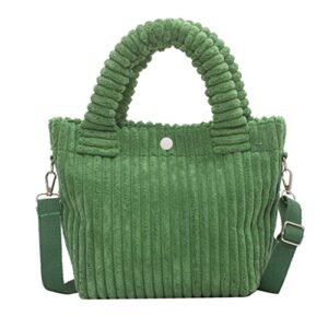 Women's Corduroy Shoulder Bag Small Crossbody Bag Casual Tote Bag Messenger Purse Handbag