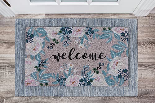 VCNY Home | Heathered Collection | Blue Flatweave Indoor/Outdoor Layering Rug, 24" x 36"