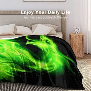 Fire Head of Dragon Flannel Fleece Throw Blanket Soft Warm Lightweight Fuzzy Plush Blankets for Bed Couch Sofa 70"x80"