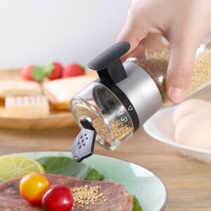 5g Push-type Salt Dispenser Kitchen Condiment Cuisine Pepper Shaker Spice Salt Sugar Bottle Jar Push Type Can Tin Seasoning