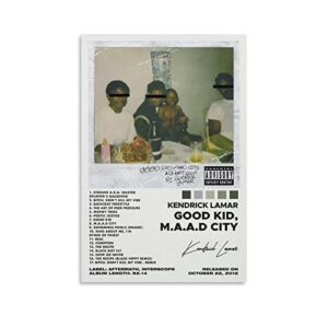 ofitin kendrick poster lamar – good kid maad city poster album cover poster for room aesthetic poster decorative painting canvas wall art living room posters bedroom painting 12x18inch(30x45cm)