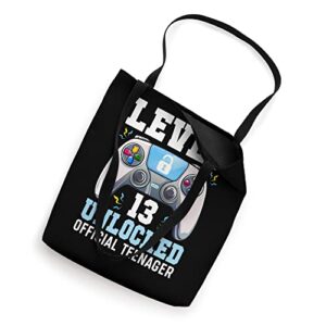 Level 13 Unlocked Video Game 13th Birthday Gamer Boys Kids Tote Bag