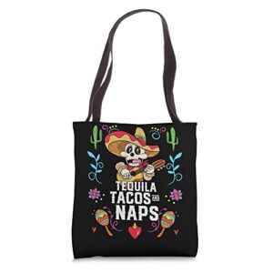tequila tacos and naps alcoholic tequila drinker mexico tote bag
