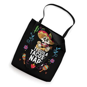 Tequila Tacos And Naps Alcoholic Tequila Drinker Mexico Tote Bag