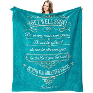 get well soon gifts for women blanket, inspirational encouragement gifts for women after surgery, surgery recovery feel better gifts for women, comforting gifts for cancer patients blanket 60″ x 50″