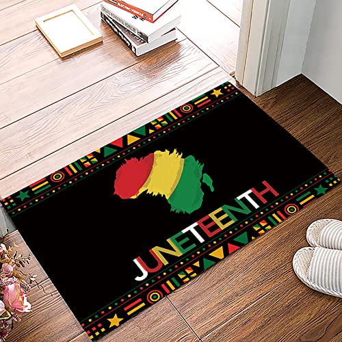 Juneteenth Door Mat Indoor Doormat Bath Rugs Non Slip, Washable Cover Floor Rug Absorbent Carpets Floor Mat Home Decor for Kitchen African Abolition of Slavery Day (16x24)