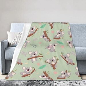 cute koala blanket soft fleece throw blanket cozy fuzzy warm flannel plush throw blankets for couch bed sofa all season gift 50″x40″