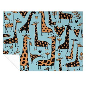 Animals Giraffe Flannel Fleece Throw Blanket Soft Warm Lightweight Fuzzy Plush Blankets for Bed Couch Sofa 70"x80"