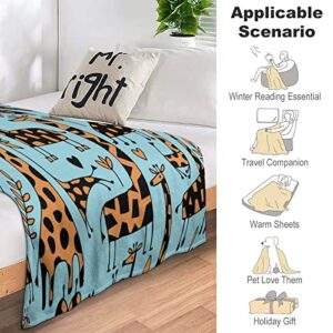 Animals Giraffe Flannel Fleece Throw Blanket Soft Warm Lightweight Fuzzy Plush Blankets for Bed Couch Sofa 70"x80"